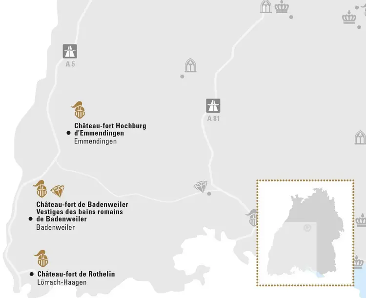 Visuel des Staatliche Schlösser und Gärten Baden-Württemberg, Illustration JUNG:Kommunikation Rhin supérieur méridional