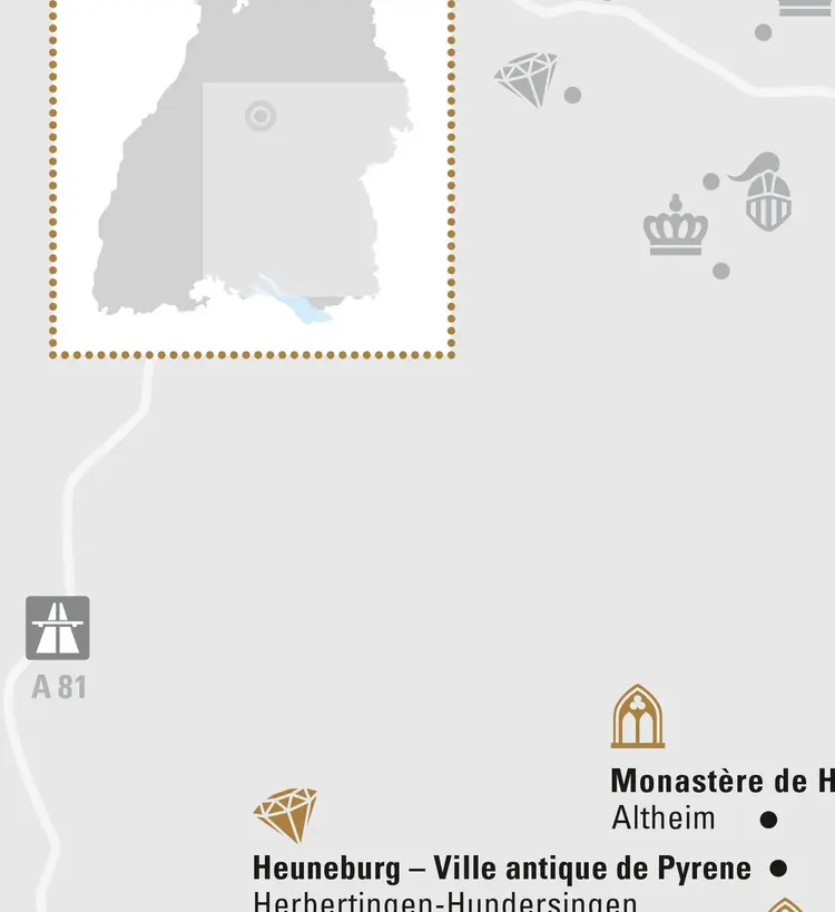 Visuel des Staatliche Schlösser und Gärten Baden-Württemberg, Illustration JUNG:Kommunikation Haute-Souabe et Ulm